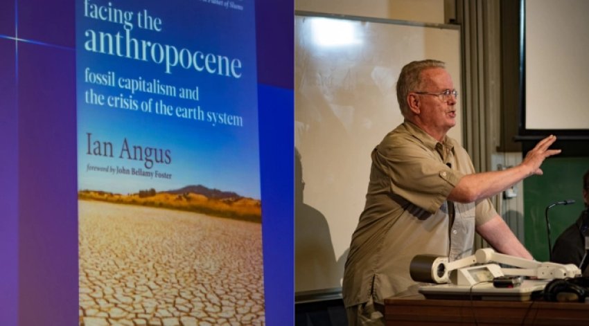 Author Ian Angus at the launch of 'Facing the Anthropocene'. Sydney, May 13.