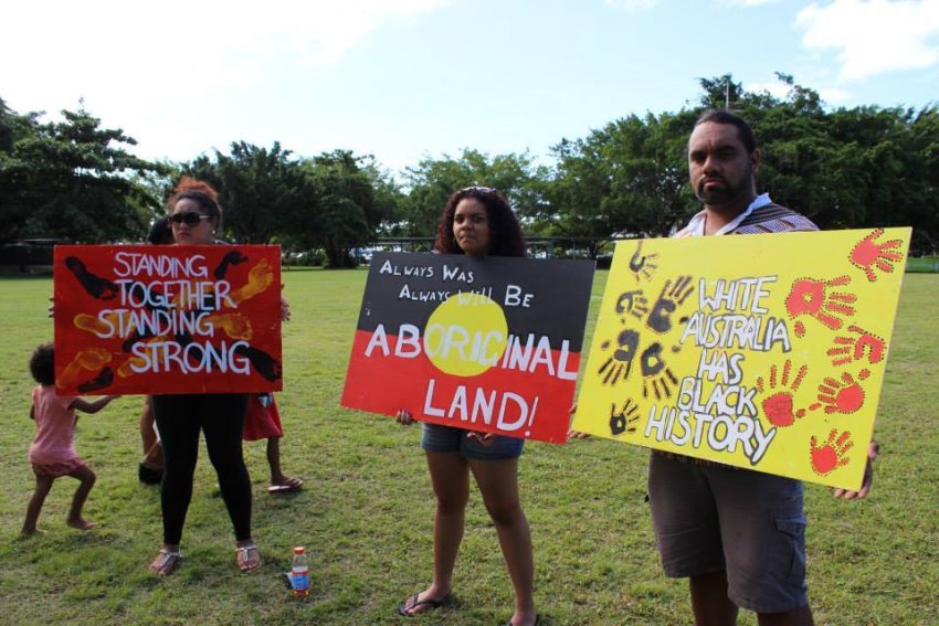 Protest against forced closures of Aboriginal communities, Cairns May 1 2015.