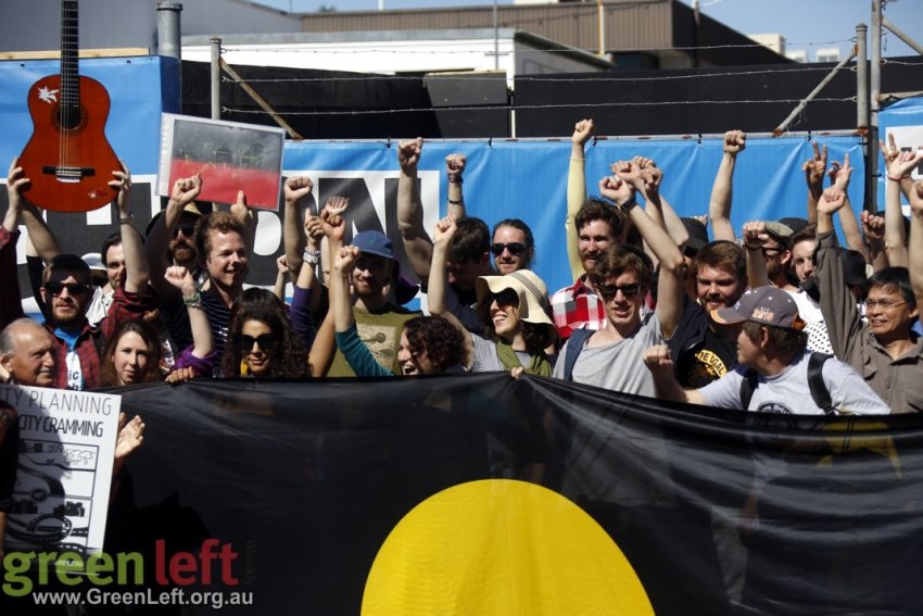 Protest against the proposed development at the old Absoe site on August 21 2016.