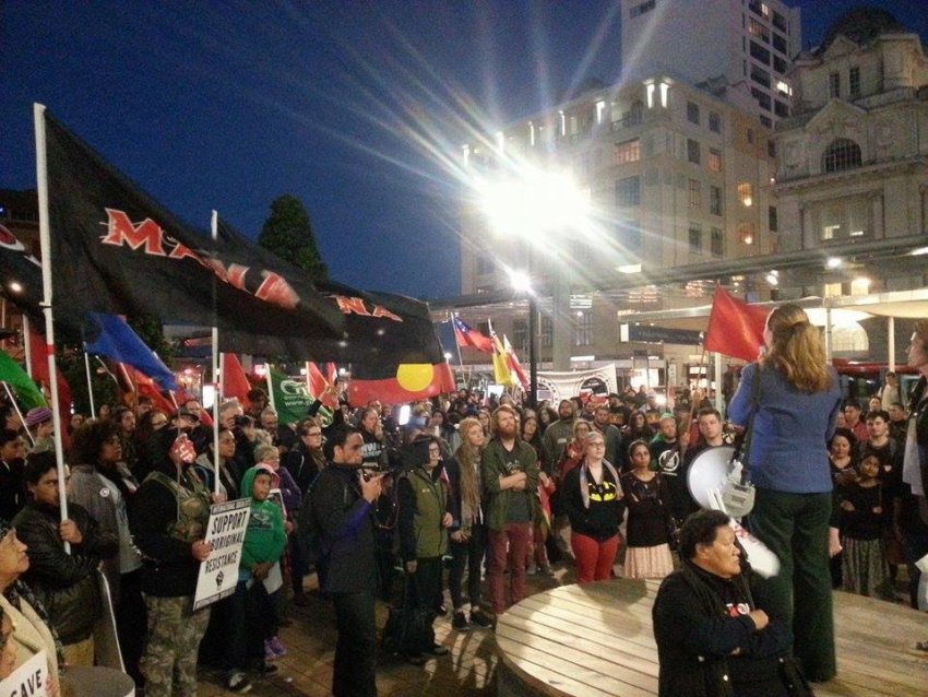 Protest against forced closures of Aboriginal communities, Auckland May 1 2015.