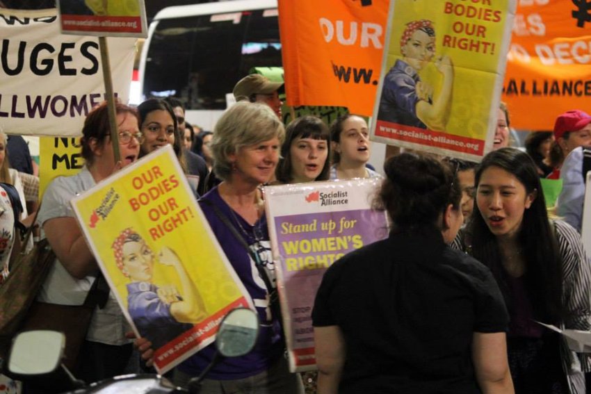 Socialist Alliance contingent at Reclaim the Night, Sydney 2014