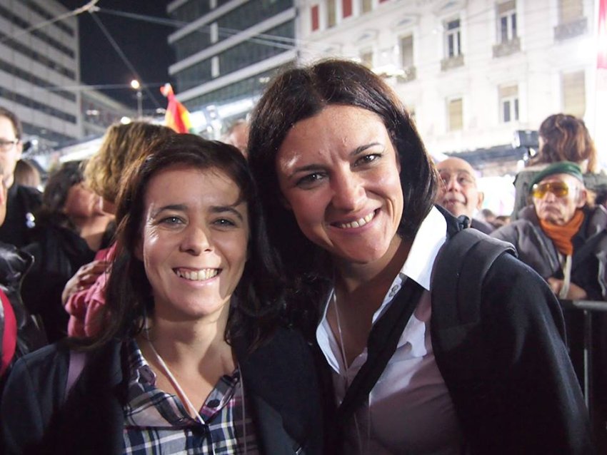 SYRIZA supporters at closing election rally.