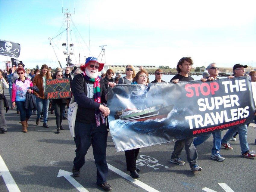 Stop The Super Trawlers rally and march, Port Adelaide April 26 2015.