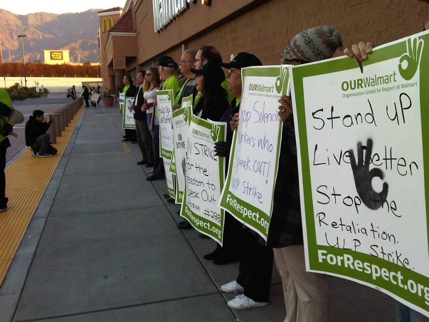 Walmart workers strike and protest