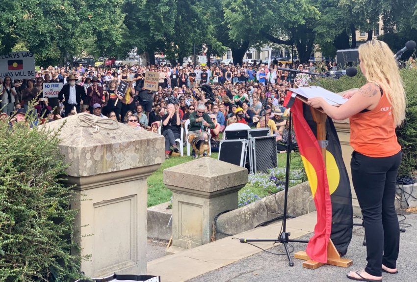 Massive Invasion Day rally in Hobart around the slogan "change the date"