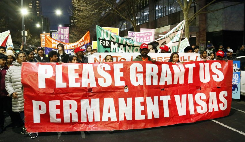 Marching for permanent visas