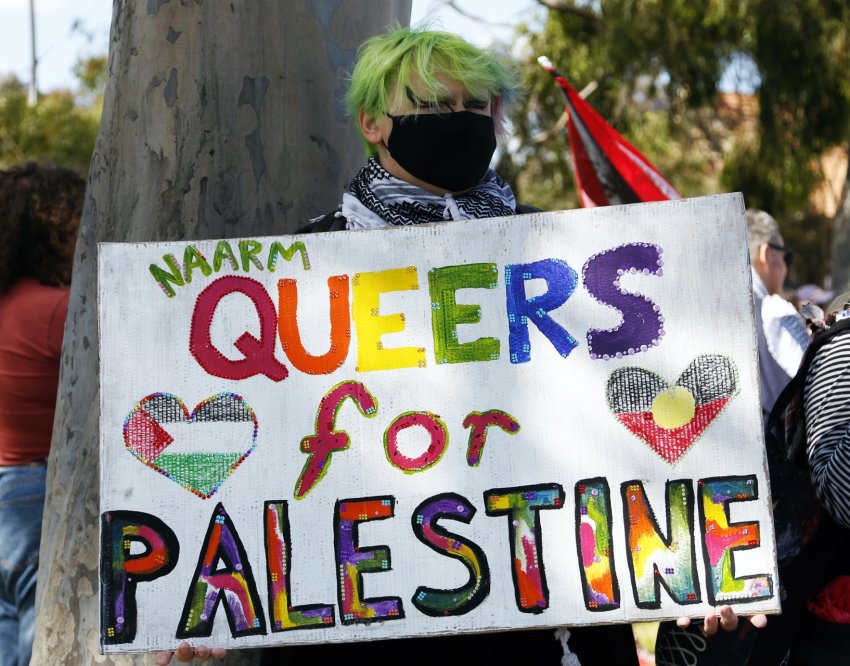 Queers for Palestine at the Coburg rally