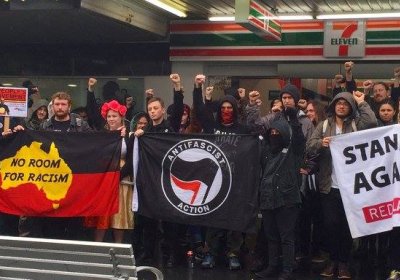 Protesters at the anti-racist rally in Blacktown on June 4.