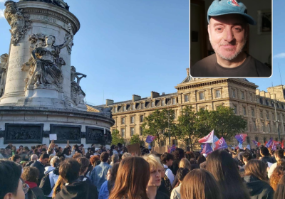 anti-fascist rally in Paris