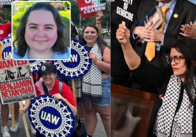 Laura Wadlin Rashida Tlaib UAW protest