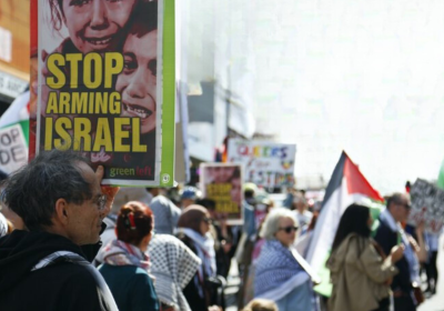 protester with a sign