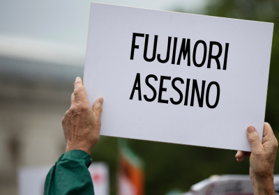 protester with a sign