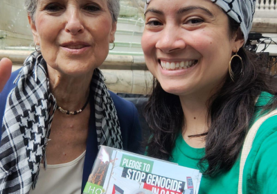 Jill Stein with a pro-Palestine activist