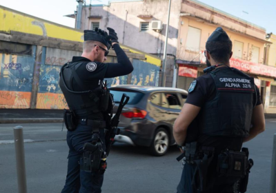 French security forces on the streets of Noumea