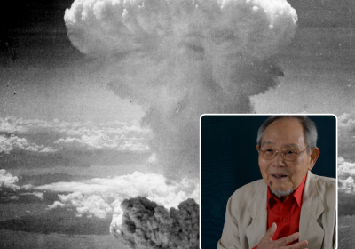 atomic cloud and inset photo of Lee Jong Kuen