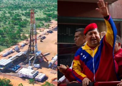 Venezuelan oil well and former president Hugo Chavez