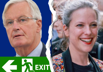 Michel Barnier and Lucie Castets