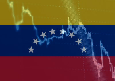 Venezuelan flag and economic graph