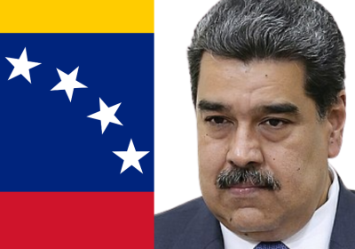 Nicolas Maduro and Venezuelan flag