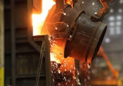 molten steel pouring