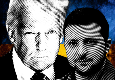 Donald Trump and V Zelensky