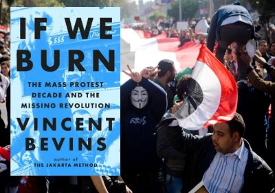 book cover and protest in Egypt