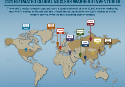 Map of nuclear warheads by country