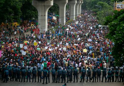 mass student protest in Bangladesh