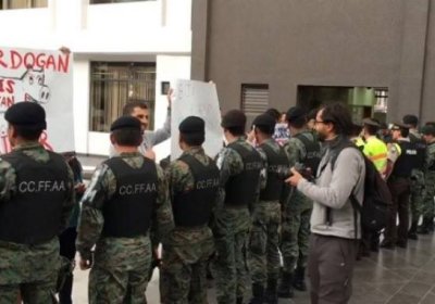 Protest against Turkish President Recep Tayyip Erdoğan in Quito, Ecuador on February 4, 2016.