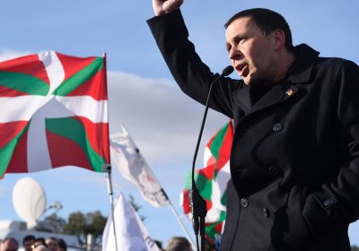 Arnaldo Otegi on his release from jail on March 1, 2016.