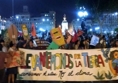 Peruvians protest in Lima on February 25 against the pro-corporate Trans-Pacific Partnership (TPP).