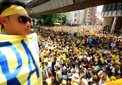 Bersih 3.0 mass protest for democracy in Kuala Lumpar, April 2012.