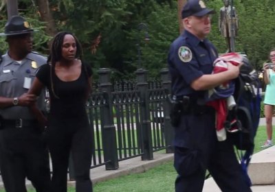  Newsome arrested after removing Confederate flag from South Carolina courthouse.