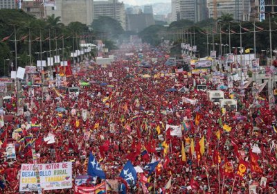 Huge demonstration on October 4 in Caracas in support of incumbent Hugo Chavez.