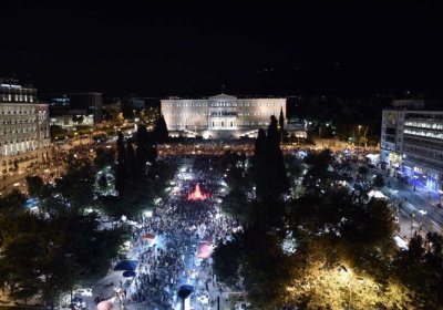 Celebrations in Athens after the 'no' vote won.