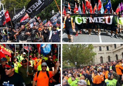 Workers take to the streets as part of a national day of action.