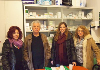 Volunteers at Solidarity Clinic in Peristeri.