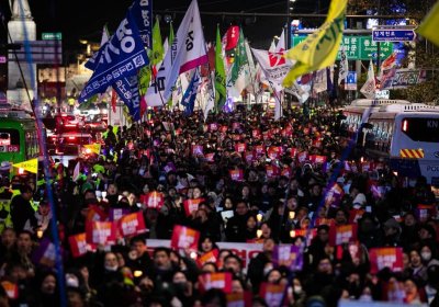 protesting in South Korea