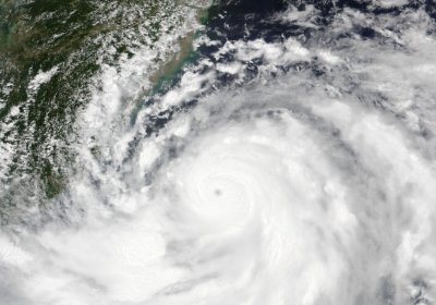 Satellite image of Typhoon Carina (Gaemi) before it made landfall over Taiwan