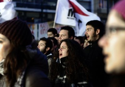 Anti-austerity protesters, Athens, February 9.