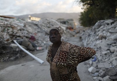 A Haitian woman in the aftermath of the January 12, 2010 earthquake.