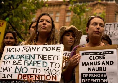 Protesters at Let Them Stay rally in Sydney.