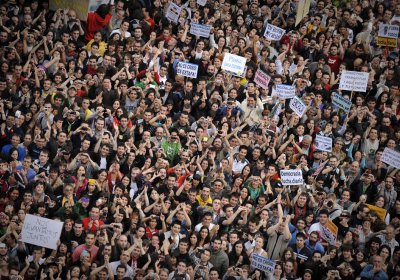 Protest camp in Madrid, May 19, 2011.