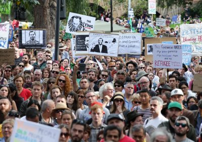 Protesters attending the nationwide March in May to call for better government and policies.