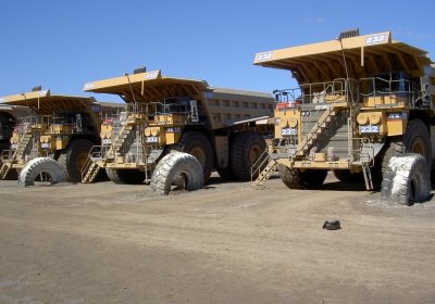 Mining trucks.