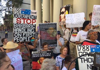 Justice for Miss Dhu rally, Perth Courts, March 14 2016.