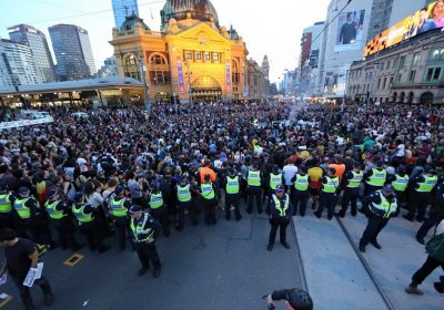 Protest against forced closures of Aboriginal communities, Melbourne May 1 2015.