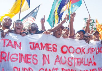 Students at the University of Papua New Guinea protest.