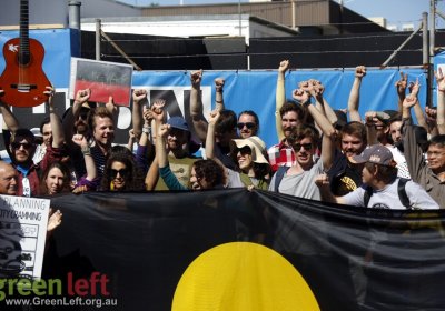 Protest against the proposed development at the old Absoe site on August 21 2016.