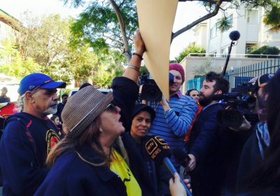 Protest Abbott's and Shorten's meeting with 40 handpicked Aboriginal "leaders", July 6 2015.